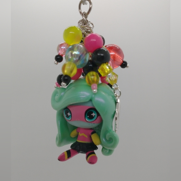 Lagoona Blue Monster High Purse Charm Keychain Handmade Power Mini Figure OOAK - Picture 6 of 10